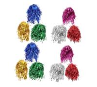 WOFASHPURET 12 pezzi Parrucche Metallizzate in Tinsel per Feste e Cheerleader Copertura Completa Materiale Plastico Resistente Look e Brillante per Uomo e Donna per Cosplay e Mascherate