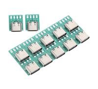 WOFASHPURET 12pezzi Scheda Connettore USB c Fai da Te Scheda Convertitore PCB Connettori USB c Femmina Modulo di Supporto PCB Adattatore Presa per Cavo Dati