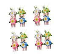 WOFASHPURET 16 Pezzi Pettini per Capelli Plumeria Hawaii in Tessuto e Plastica Accessori Sposi per Acconciature Tropicali Pettini Leggeri e Resistenti per Matrimoni Spiaggia e Viaggi