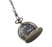 WOFASHPURET 1pezzi Orologio Da Taschino Retro Due Facce Lega Di Bronzo Orologio Quarzo Classico Elegante e Vintage Con Lunga Accessorio Di Stile Per Abbigliamento e Per Amici e Famiglia