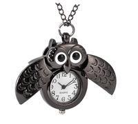 WOFASHPURET 1pezzi Vintage Owl Pocket Watch with Creative Design Delicate Shape for Family and Friends
