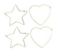 WOFASHPURET 2 Paia Orecchini a Stelle a Cinque Punte a Forma Di Cuore Per Fabbricazione Piccolo Orecchino Orecchini a Cerchio Da Donna Orecchini a Cerchio Unici Golden Rame