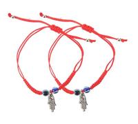 WOFASHPURET 2 Pezzi Bracciale malvagio occhio braccialetto di corda bracciali braccialetto rosso per uomo braccialetti di buona fortuna per le donne corda rossa