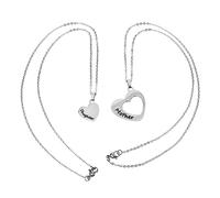 WOFASHPURET 2 Pezzi Collana D'amore in Acciaio Inossidabile Gioielli Delle Madri Etichetta Delicato Per Collane Cardiache Madre Ciondolo Mamma Signore Materiale in Acciaio Inossidabile Argento