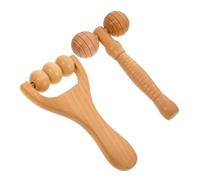 WOFASHPURET 2 Pezzi Rotella in Legno Per Corpo Piedi e Viso Portatile e Multifunzionale Per Sollievo Spalle e Collo Realizzato Con Materiali Resistenti Per Uso Prolungato