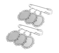 WOFASHPURET 2 Pezzi Spille Brooch Pin per Trasferimento Decorazioni Diy con Cornice Vuota con Pendenti Multipli per Abbigliamento e Accessori