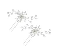 WOFASHPURET 2pezzi Elegante Cerchietto Per Sposa Con Perle e Decorazioni Strass Accessorio Per Cerimonie e Feste Adatto Tutte Le Età