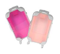 WOFASHPURET 2pezzi Mini Valigia Trucco Portatile in Design Trolley Compatto e Doppia Custodia Per Accessori Di Bellezza e Ciglia Finte