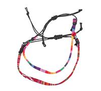 WOFASHPURET 2pezzi Per Piedi Intrecciata Mano Colorata Per Piedi Boema Per Leggera e Portatile Facile Indossare Design e Regolabile