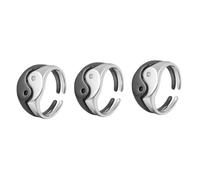 WOFASHPURET 3 Paia Anello Tai Chi Anelli Il Argento Anello Di Dito Di Coppia Anello Di Coppia Di Gioielli Anello Aperto Minimalista Anello Di Coppia Yin Yang Anello Yin Yang Per Coppia Lega
