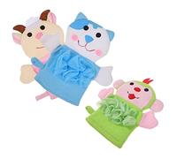 WOFASHPURET 3 Pezzi Bagno per Bagno Cartoon con Design Animali per La Della e Massaggio Compatto e Leggero per Bagnetto Dei Ragazza