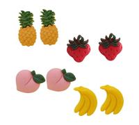 WOFASHPURET 4 Paia Di Orecchini Per Donna Orecchini In Oro Con Frutta E Fragole Gioielli Per Ragazze Gioielli Con Frutta Mista Per Donna Orecchini Pendenti Carini Placcati Orecchini Alla