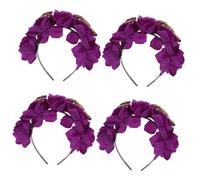 WOFASHPURET 4 Pz Fascia per con artiglio fantasma rosa copricapo d'osso di ghirlande di teschi fascia in stile romanzo copricapo di halloween fascia romanzo seta Viola,porpora