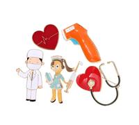 WOFASHPURET 5 Spille Per Infermiere: Spilla Smaltata A Forma Di Cuore Per Dottore, Assistente Medico, Accessori Per Infermieri, Per La Festa Degli Infermieri, Cappello Di Natale, Giacca,