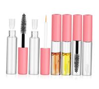 WOFASHPURET 6 pezzi Tubi Vuoti per Mascara con Scovolini Rosa Contenitori Cosmetici Riutilizzabili per Eyeliner e Lip Gloss Bottiglie Resistenti Perdite per Viaggi e Quotidiano