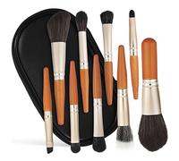 WOFASHPURET 9pezzi Pennelli Per Trucco Con Custodia Pennelli Trucco Da Viaggio Per Ombretto Polvere Fard Sfumino Contouring Setole Morbide Per Viaggio Uso Domestico e Personale