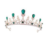 WOFASHPURET Accessorio Per Con Di Diamanti Spa Decorazioni Nozze Accessori Per Da Sposa Nuziale Diadema Regina Di Strass Bride Tiara Lega Di Zinco Green