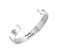 WOFASHPURET Bracciale Acciaio Titanio Per Uomo e Donna Bracciale Letterato Leggero e Resistente Design Elegante Per Occasioni Speciali e Uso Quotidiano