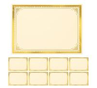 WOFASHPURET Carta per Certificati da Stampare A4 35 Pezzi, Carta Vuota per Diplomi e Certificati Scolastici Stampa Dorata, Fogli Resistenti Bordi Lisci per Premi e Riconoscimenti