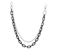 WOFASHPURET Catena Vita Hip-hop in Acrilico e Ferro Design Geometrico Perle Rotonde Accessorio Moda Leggero e Resistente Finitura Elettroplaccata Lucida Cintura Esagerata per Adulti Nera