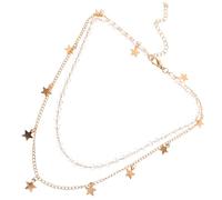 WOFASHPURET Collana Con Perle Di Riso e Stella Cinque Punte Elegante Gioiello Per Donne Accessorio Per Clavicola Per Amiche e Familiari