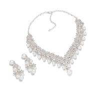 WOFASHPURET Collana Degli Orecchini Di Perle Collana Di Perle Da Damigella Gioielli Da Ballo Per Le Donne