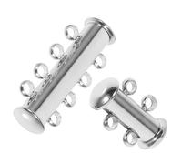 WOFASHPURET Connettori per Collane Multiple in Acciaio Inox 2 Pezzi, Chiusura Magnetica a Strati per Bracciali e Gioielli Fai da Te, Fermagli Separatori per Creazione Collane Artigianali