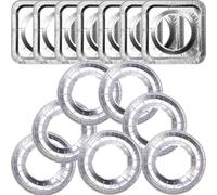 WOFASHPURET Coperture per Bruciatori in Alluminio 20 Pezzi, Tappetini Antiolio Spessi 3,5 Mm per Fornelli a Gas, Protezioni Monouso Resistenti al Calore e Antigraffio per Cucina Pulita