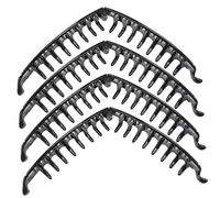 WOFASHPURET Fermaglio per Chioma a Banana Grande Dentini Neri, 4 Pezzi, per Lavoro e Feste, Clip per Coda di Cavallo Resistente