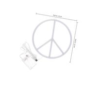 WOFASHPURET Lampada al Neon Simbolo della Pace, Luce Notturna da Tavolo in Plastica Bianca, Luce Decorativa per Interni e Arredamento Casa