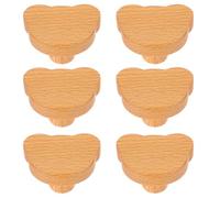 WOFASHPURET Maniglie per Cassetti e Armadi 6 Pezzi in Legno Pomelli a Forma di Orsetto, per Mobili Cameretta Ragazzo Ragazza e Cucina, Facili da Montare e Riutilizzabili
