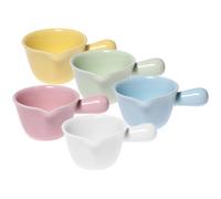 WOFASHPURET Mini Brocca per Latte in Ceramica da 100ml con Manico, Distributore di Sciroppo e Bollitore per Salsa, Set da 5 Pezzi per Casa, Bar e Ristoranti