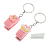 WOFASHPURET Mini Spillatrice da Tavolo per Ufficio e Scuola, Pinzatrice Manuale Compatta 3 Colori Assortiti e 400 Graffette, Pratica per Rilegare Fogli e Documenti