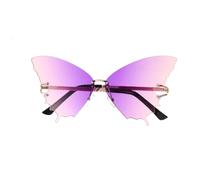 WOFASHPURET Occhiali da Sole A Farfalla, Dragonfly Wing Occhiali da sole Senza Montatura, Senza da Vintage Irregular Butterfly Shades per Donna Uomo, Partito Occhiali per Una Vacanza in Piscina