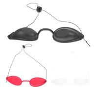WOFASHPURET Occhiali Protettivi per Occhi Oscurati Regolabili in Silicone Set da 3 Pezzi Nero Bianco Rosso, Visiera Multifunzionale Portatile per Spa, Saloni di Bellezza e Uso Domestico