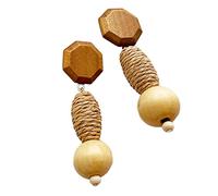 WOFASHPURET Orecchini Pendenti in Bohemien Orecchini Vintage Orecchini Pendenti in Rattan Per Realizzati in Rafia e Legno Naturale Sottili e Leggeri