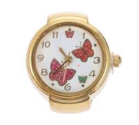 WOFASHPURET Orologio da Dito a Forma di Farfalla Anello Gioiello in Metallo Dorato, Orologio Decorativo Femminile per Ragazze e Donne, Design Vintage Numeri Grandi una Facile Lettura