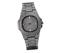 WOFASHPURET Orologio Zircone Di Strass Gli Uomini Guardano Uomo Comporre Parlando Guarda Per Gli Uomini Strass Cinghie Orologio Polso Orologi Da Uomo Etichetta Orologi Da Polso Nero