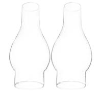 WOFASHPURET Paralume in Vetro per Lampada a Cherosene 2 Pezzi, Design Vintage Trasparente, Antivento, Dimensioni 6,3"X2", Adatto per Hotel, Negozi e Ambienti Domestici