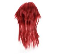 WOFASHPURET Parrucca Cosplay Lunga Mullet Rosso Vino per Uomo e Donna Resistente Alte Temperature Stile Anime Comoda e Naturale per Feste e Halloween