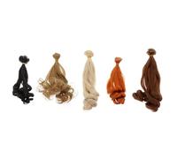 WOFASHPURET Parrucca per Bambola Fai da Te da 5 Pezzi, Trecce di Capelli Corti E Ricci per Il Re-radicamento della Bambola E Il Design Realistico