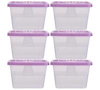 WOFASHPURET Set 6 Scatole di Assorbimento Umidità Riutilizzabili in Plastica, Contenitori Deumidificatori per Armadio, Bagno e Auto, Secchi Antiumidità Compatti con Ricarica per Uso