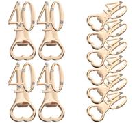 WOFASHPURET Set da 10 Apribottiglie in Metallo per Vino e Birra, Gadget per 40° Compleanno e Anniversario, Apribottiglie Pratici e Decorativi per Feste a Tema 40 Anni