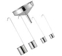 WOFASHPURET Set Imbuto in Acciaio Inox 5 Pezzi 50-500 Ml con Mestolo per Olio, Vino e Salsa Utensili da Cucina Multifunzionali per Uso Domestico e Riempimento Barattoli Bottiglie