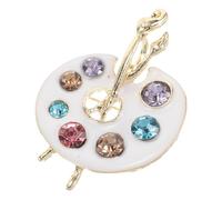 WOFASHPURET Spilla Tavolozza Pittura Smalto con Cristalli Lucidi Spilla Elegante per Donna Accessorio Sicuro per Giacche Sciarpe e Cappelli Design Creativo e Chic