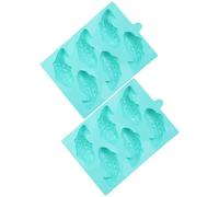 WOFASHPURET Stampo in Silicone a Forma di Pesce 2 Pezzi, Antiaderente e Leggero, per Dolci e Cioccolatini, per Cucina Fai-da-te e Feste, Dimensioni 24x16,4x2,4 Cm Colore Colore Casuale