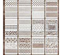 WOFEU 12Pieces Disegno pittura Stencils Set,A4 Stencil per l'artigianato riutilizzabile Template Stencil, plastica pittura Stencil per la pittura su legno