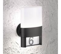 WOFI Applique da esterni LED Diego, nera, numero civico con luce WOFI