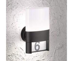 WOFI Applique da esterni LED Diego, nera, numero civico con luce WOFI