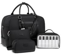 Wogarl Borsa da fine settimana da donna, grande, in tela, borsa da viaggio da viaggio, borsa a tracolla per il fine settimana con scomparto per scarpe, per viaggi, volo notturno, uso quotidiano,